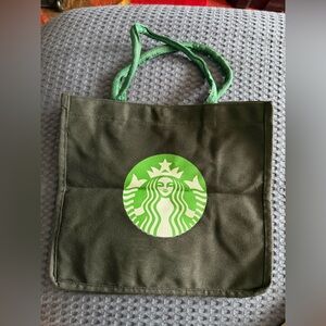Starbucks black and Bright Green Logo Tote